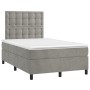 Cama box spring colchón y LED terciopelo gris claro 120x190 cm de , Camas y somieres - Ref: Foro24-3270335, Precio: 445,99 €,...