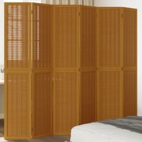 6-panel partition screen solid paulownia wood brown by , Room dividers - Ref: Foro24-358827, Price: 170,27 €, Discount: %