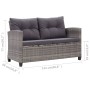 2-seater garden sofa with gray synthetic rattan cushions 124 cm by vidaXL, Outdoor sofas - Ref: Foro24-46154, Price: 299,78 €...