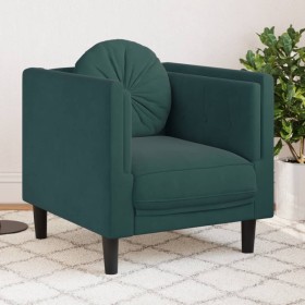 Sillón con cojín terciopelo verde oscuro de , Sofás - Ref: Foro24-372624, Precio: 177,12 €, Descuento: %