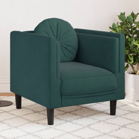 Sillón con cojín terciopelo verde oscuro de , Sofás - Ref: Foro24-372624, Precio: 177,12 €, Descuento: %