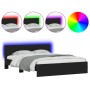 Estructura de cama con cabecero y luces LED negro 150x200 cm de , Camas y somieres - Ref: Foro24-3207603, Precio: 197,69 €, D...