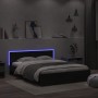 Bed frame with headboard and LED lights black 150x200 cm by , Beds and slatted bases - Ref: Foro24-3207603, Price: 197,69 €, ...