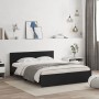 Bed frame with headboard and LED lights black 150x200 cm by , Beds and slatted bases - Ref: Foro24-3207603, Price: 197,69 €, ...