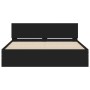 Bed frame with headboard and LED lights black 150x200 cm by , Beds and slatted bases - Ref: Foro24-3207603, Price: 197,69 €, ...