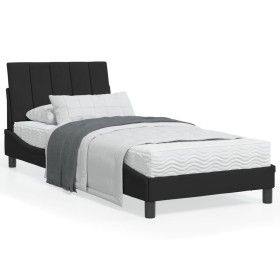 Estructura de cama con luz LED terciopelo negro 90x190 cm de , Camas y somieres - Ref: Foro24-3214167, Precio: 140,99 €, Desc...