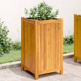 Jardinera con forro madera maciza de acacia 42x42x75 cm de , Maceteros y jardineras - Ref: Foro24-366436, Precio: 83,90 €, De...