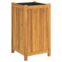 Planter with solid acacia wood lining 42x42x75 cm by , Pots and planters - Ref: Foro24-366436, Price: 83,90 €, Discount: %