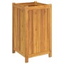 Planter with solid acacia wood lining 42x42x75 cm by , Pots and planters - Ref: Foro24-366436, Price: 83,90 €, Discount: %