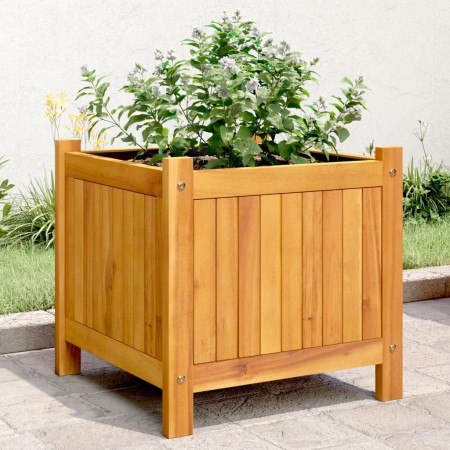 Planter with solid acacia wood lining 42x42x40 cm by , Pots and planters - Ref: Foro24-366434, Price: 55,67 €, Discount: %