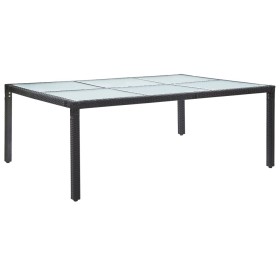 Mesa de comedor de jardín negro 200x150x74 cm ratán sintético de vidaXL, Mesas de jardín - Ref: Foro24-46129, Precio: 183,99 ...