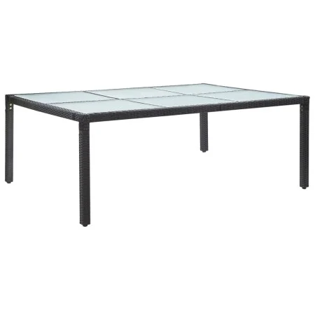 Schwarzer Garten-Esstisch 200 x 150 x 74 cm, synthetisches Rattan von vidaXL, Gartentische - Ref: Foro24-46129, Preis: 178,87...