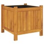 Planter with solid acacia wood lining 42x42x40 cm by , Pots and planters - Ref: Foro24-366434, Price: 55,67 €, Discount: %