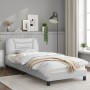 Estructura cama con luces LED cuero sintético blanco 80x200 cm de , Camas y somieres - Ref: Foro24-3213893, Precio: 172,79 €,...