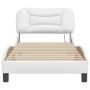 Estructura cama con luces LED cuero sintético blanco 80x200 cm de , Camas y somieres - Ref: Foro24-3213893, Precio: 172,79 €,...