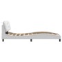 Estructura cama con luces LED cuero sintético blanco 90x190 cm de , Camas y somieres - Ref: Foro24-3213900, Precio: 175,70 €,...