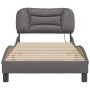 Estructura de cama con luces LED cuero sintético gris 90x190 cm de , Camas y somieres - Ref: Foro24-3213902, Precio: 178,35 €...