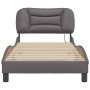 Estructura de cama con luces LED cuero sintético gris 90x200 cm de , Camas y somieres - Ref: Foro24-3213909, Precio: 183,62 €...