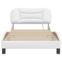 Bed frame with LED lights white synthetic leather 100x200 cm by , Beds and slatted bases - Ref: Foro24-3213914, Price: 170,97...