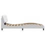 Estructura cama con luces LED cuero sintético blanco 100x200 cm de , Camas y somieres - Ref: Foro24-3213914, Precio: 174,92 €...