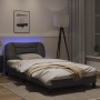 Estructura cama con luces LED cuero sintético gris 100x200 cm de , Camas y somieres - Ref: Foro24-3213916, Precio: 172,17 €, ...