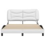 Bed frame with LED lights white synthetic leather 120x200 cm by , Beds and slatted bases - Ref: Foro24-3213921, Price: 215,49...