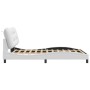 Bed frame with LED lights white synthetic leather 120x200 cm by , Beds and slatted bases - Ref: Foro24-3213921, Price: 215,49...