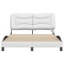 Estructura cama con luces LED cuero sintético blanco 140x200 cm de , Camas y somieres - Ref: Foro24-3213935, Precio: 224,25 €...