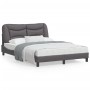 Estructura cama con luces LED cuero sintético gris 140x200 cm de , Camas y somieres - Ref: Foro24-3213937, Precio: 230,24 €, ...