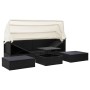 Black synthetic rattan roof garden bed lounger by vidaXL, Outdoor beds - Ref: Foro24-46156, Price: 386,40 €, Discount: %