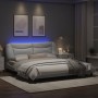 Estructura de cama con luz LED cuero sintético blanco 180x200cm de , Camas y somieres - Ref: Foro24-3213949, Precio: 270,48 €...