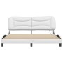 Estructura de cama con luz LED cuero sintético blanco 180x200cm de , Camas y somieres - Ref: Foro24-3213949, Precio: 270,48 €...