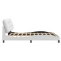 Estructura de cama con luz LED cuero sintético blanco 180x200cm de , Camas y somieres - Ref: Foro24-3213949, Precio: 270,48 €...