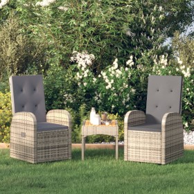 Reclining garden armchairs with cushions 2 pcs gray PE rattan by , Garden chairs - Ref: Foro24-319539, Price: 254,34 €, Disco...