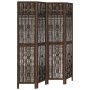 Dark brown paulownia wood 4-panel dividing screen by , Room dividers - Ref: Foro24-358658, Price: 89,43 €, Discount: %