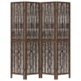 Dark brown paulownia wood 4-panel dividing screen by , Room dividers - Ref: Foro24-358658, Price: 89,43 €, Discount: %