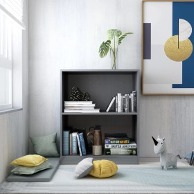 Glossy gray engineered wood shelf 60x24x76 cm by vidaXL, Bookcases and shelves - Ref: Foro24-800863, Price: 54,57 €, Discount: %