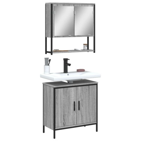 Set de muebles de baño 2 pzas madera contrachapada gris sonoma de , Muebles de baño - Ref: Foro24-3214663, Precio: 110,24 €, ...