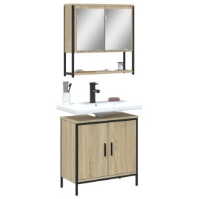 Set de muebles de baño 2 pzas madera contrachapada roble Sonoma de , Muebles de baño - Ref: Foro24-3214661, Precio: 110,04 €,...