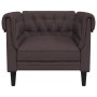 Sillón Chesterfield de tela marrón oscuro de , Sofás - Ref: Foro24-372541, Precio: 185,00 €, Descuento: %