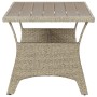 Mesa de jardín de ratán sintético gris 130x70x66 cm de vidaXL, Mesas de jardín - Ref: Foro24-46143, Precio: 174,76 €, Descuen...