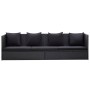 Garden sofa with black synthetic rattan cushions and pillows by vidaXL, Loungers - Ref: Foro24-46087, Price: 314,10 €, Discou...