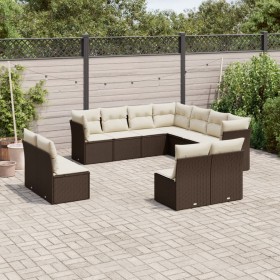 Garden sofa set 11 pieces with brown synthetic rattan cushions by , Garden sets - Ref: Foro24-3217823, Price: 705,99 €, Disco...