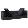 Garden sofa with black synthetic rattan cushions and pillows by vidaXL, Loungers - Ref: Foro24-46087, Price: 314,10 €, Discou...