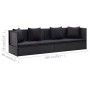 Garden sofa with black synthetic rattan cushions and pillows by vidaXL, Loungers - Ref: Foro24-46087, Price: 314,10 €, Discou...