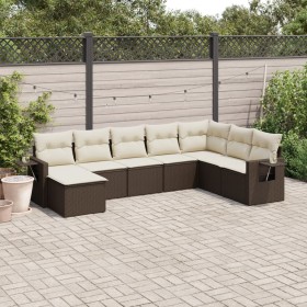 8-teilige Gartensofagarnitur und braune synthetische Rattankissen von , Gartensets - Ref: Foro24-3220562, Preis: 535,13 €, Ra...