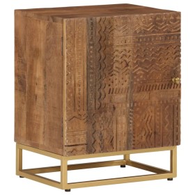 Mesita de noche madera maciza de mango y hierro 40x30x50 cm de , Mesitas de noche - Ref: Foro24-371994, Precio: 124,99 €, Des...