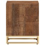 Solid mango wood and iron bedside table 40x30x50 cm by , Nightstands - Ref: Foro24-371994, Price: 124,67 €, Discount: %