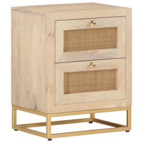 Solid mango wood and iron bedside table 40x30x50 cm by , Nightstands - Ref: Foro24-372019, Price: 138,42 €, Discount: %