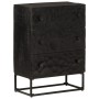 Chest of drawers solid mango wood and black iron 55x30x76 cm by , Lockers and storage cabinets - Ref: Foro24-372006, Price: 2...